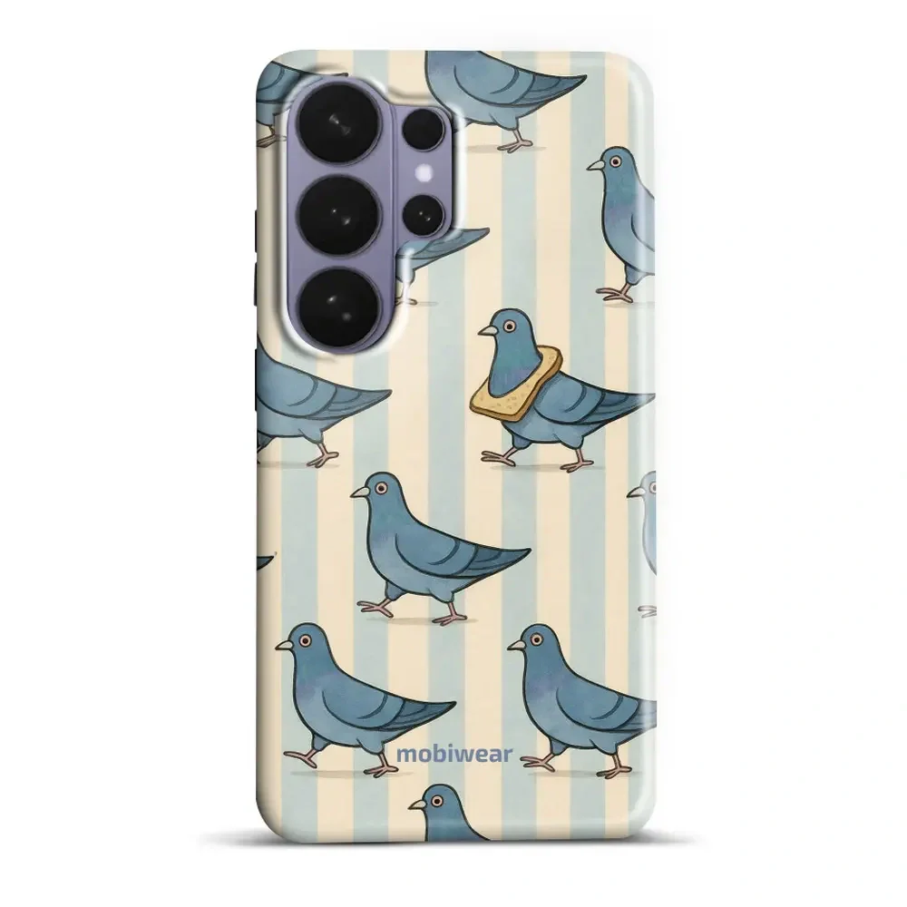 Handyhülle für Galaxy S26 Ultra, Mobiwear Elite Pro, Blaue Tauben