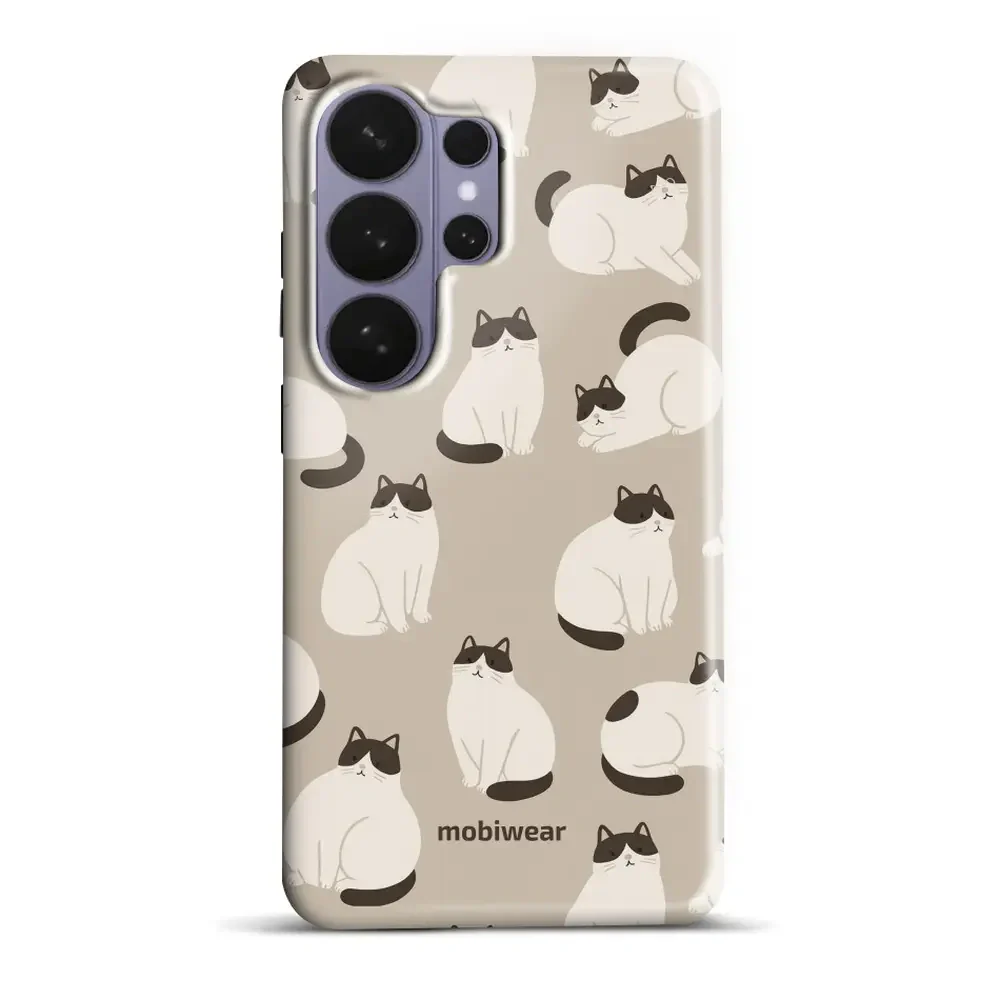Handyhülle für Galaxy S26 Ultra, Mobiwear Elite Pro, Kaffe Miau