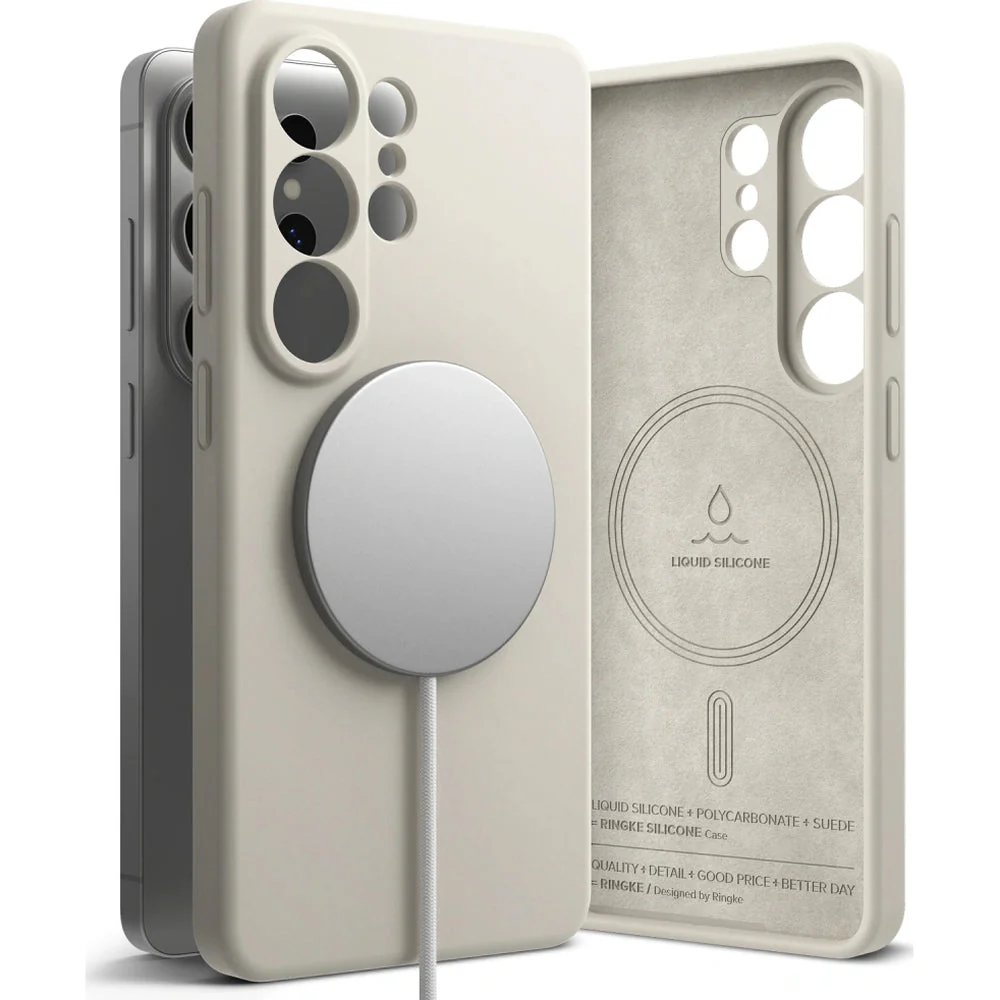 Handyhülle für Galaxy S26 Ultra, Ringke Silicone Magnetic mit MagSafe, Beige - Image 4