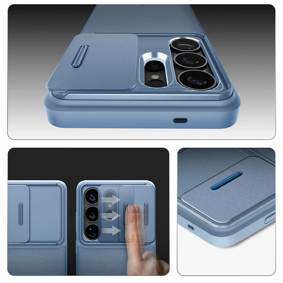 Handyhülle für Galaxy S26 Ultra, Spigen Optik Armor, Blau - Image 3