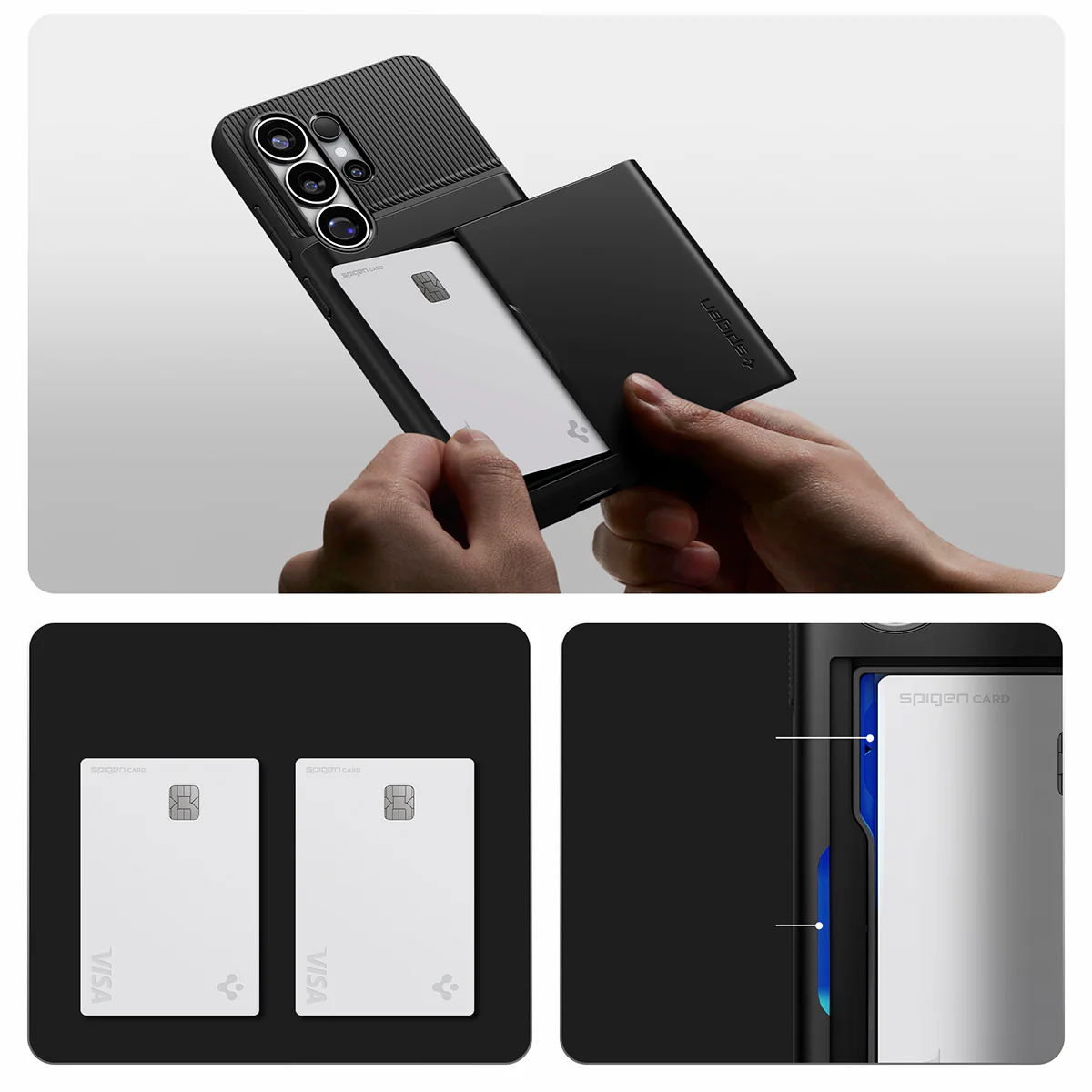 Handyhülle für Galaxy S26 Ultra, Spigen Slim Armor CS, Schwarz - Image 3