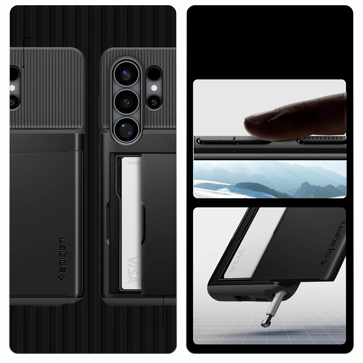 Handyhülle für Galaxy S26 Ultra, Spigen Slim Armor CS, Schwarz - Image 5