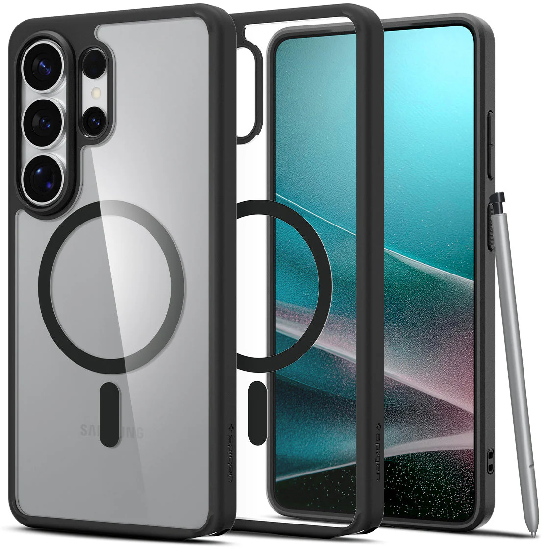 Handyhülle für Galaxy S26 Ultra, Spigen Ultra Hybrid Mag mit MagSafe, Transparent-Schwarz - Image 8
