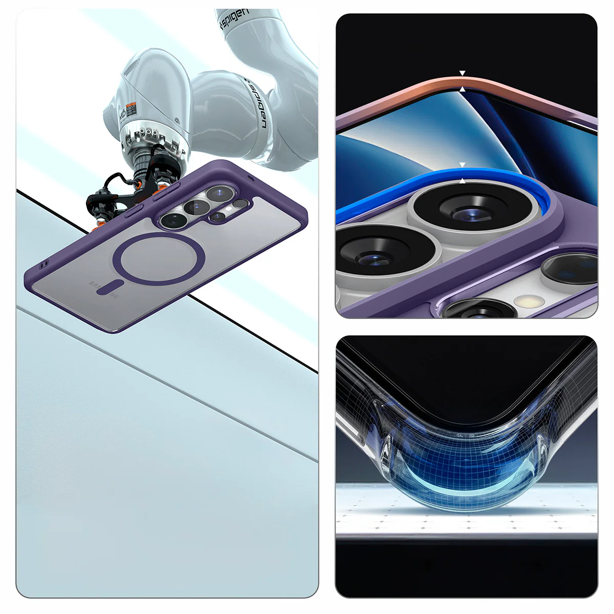 Handyhülle für Galaxy S26 Ultra, Spigen Ultra Hybrid Mag mit MagSafe, Transparent-Violett - Image 6
