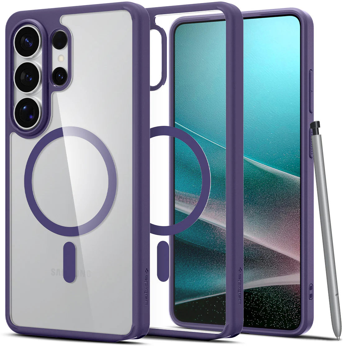 Handyhülle für Galaxy S26 Ultra, Spigen Ultra Hybrid Mag mit MagSafe, Transparent-Violett - Image 8
