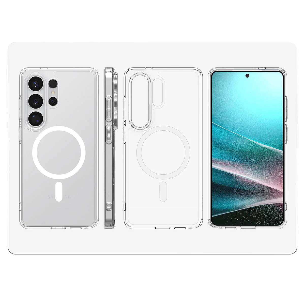 Handyhülle für Galaxy S26 Ultra, Spigen Ultra Hybrid Mag mit MagSafe, Transparent-Weiß - Image 5