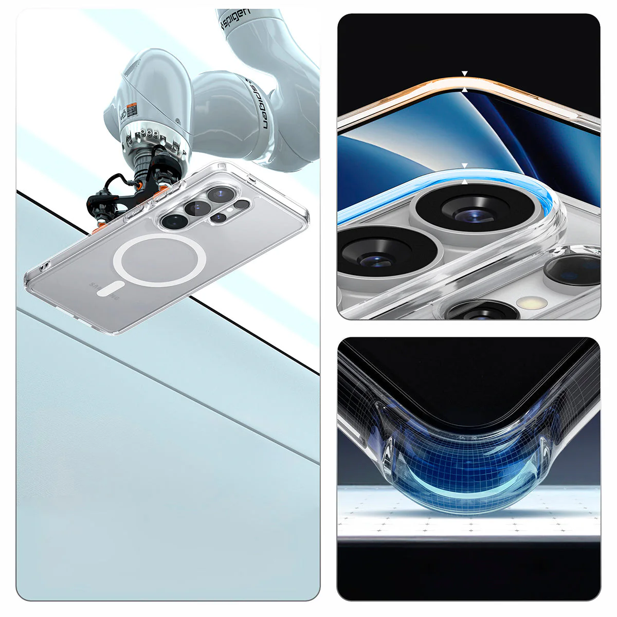 Handyhülle für Galaxy S26 Ultra, Spigen Ultra Hybrid Mag mit MagSafe, Transparent-Weiß - Image 6