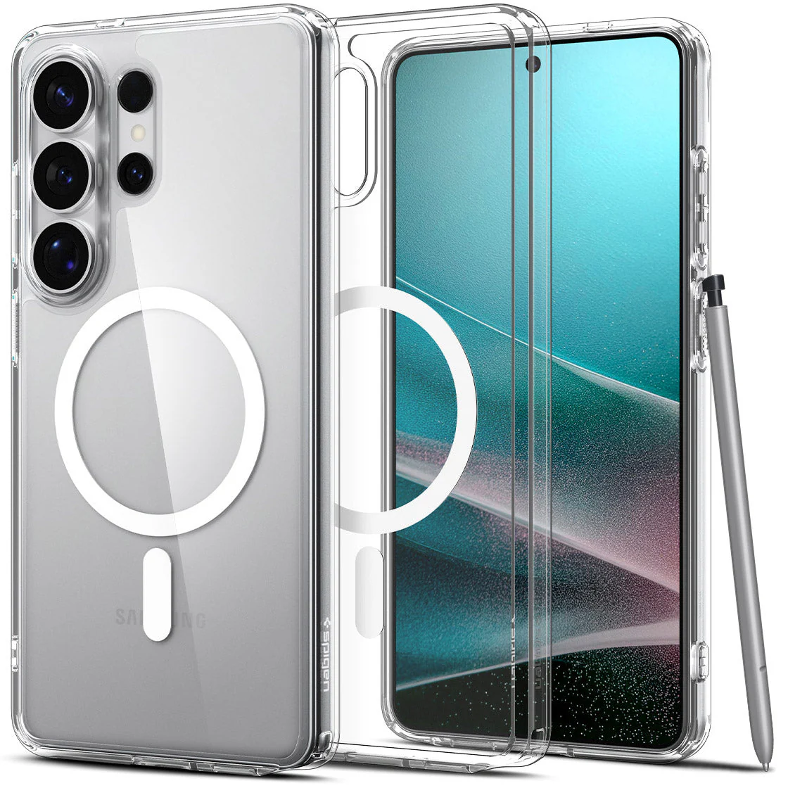 Handyhülle für Galaxy S26 Ultra, Spigen Ultra Hybrid Mag mit MagSafe, Transparent-Weiß - Image 8