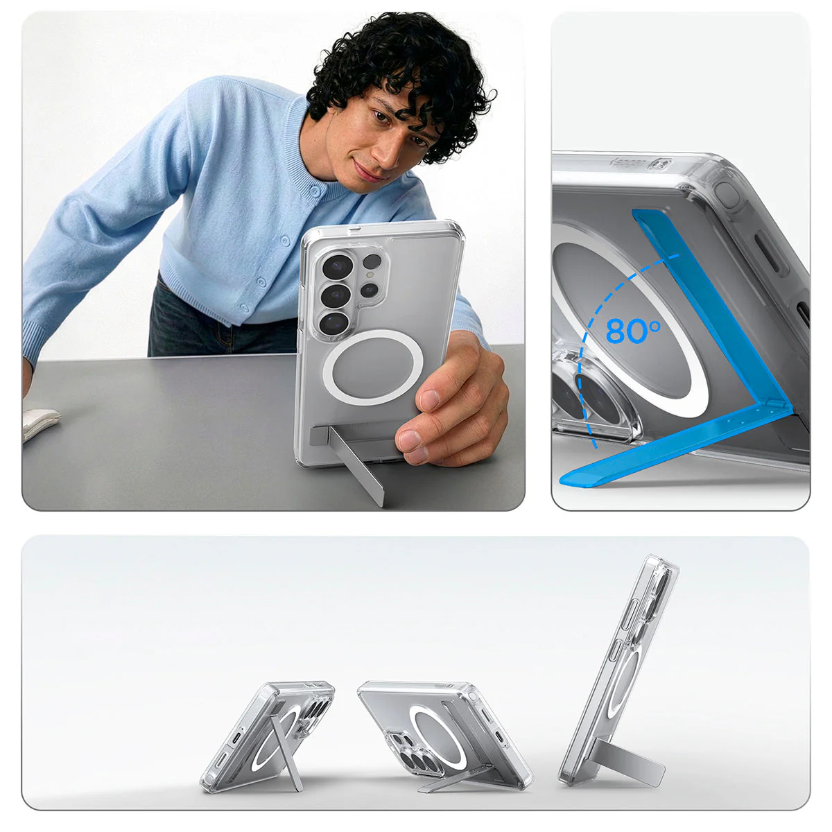 Handyhülle für Galaxy S26 Ultra, Spigen Ultra Hybrid S Mag mit MagSafe, Transparent-Weiß - Image 4
