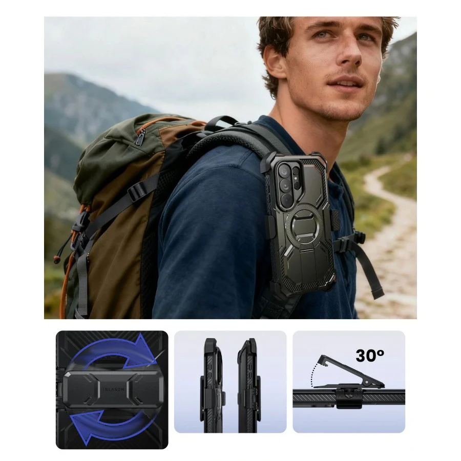 Handyhülle für Galaxy S26 Ultra, Supcase i-Blason Armorbox Mag KickStand Clip SP mit MagSafe, Schwarz - Image 11