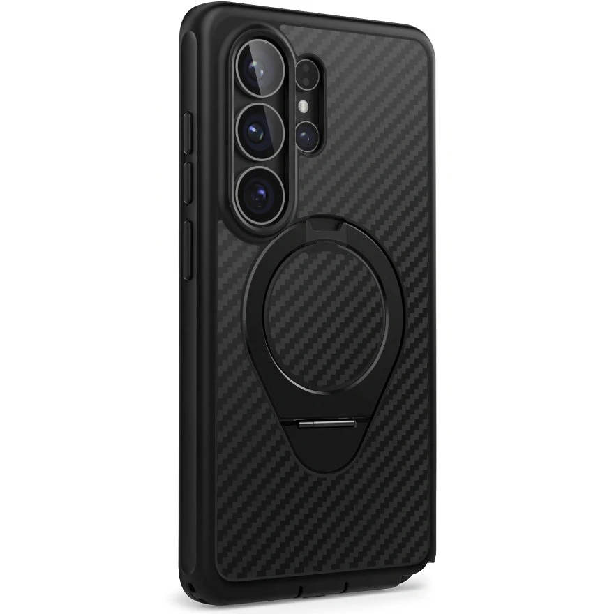 Handyhülle für Galaxy S26 Ultra, Supcase i-Blason Cosmo Mag RingStand Aramid SP mit MagSafe, Schwarz mit Kohlefaser - Image 3