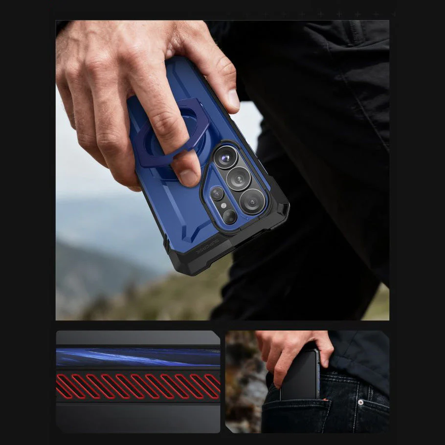 Handyhülle für Galaxy S26 Ultra, Supcase UB Grip Mag mit MagSafe, Blau-Schwarz - Image 6