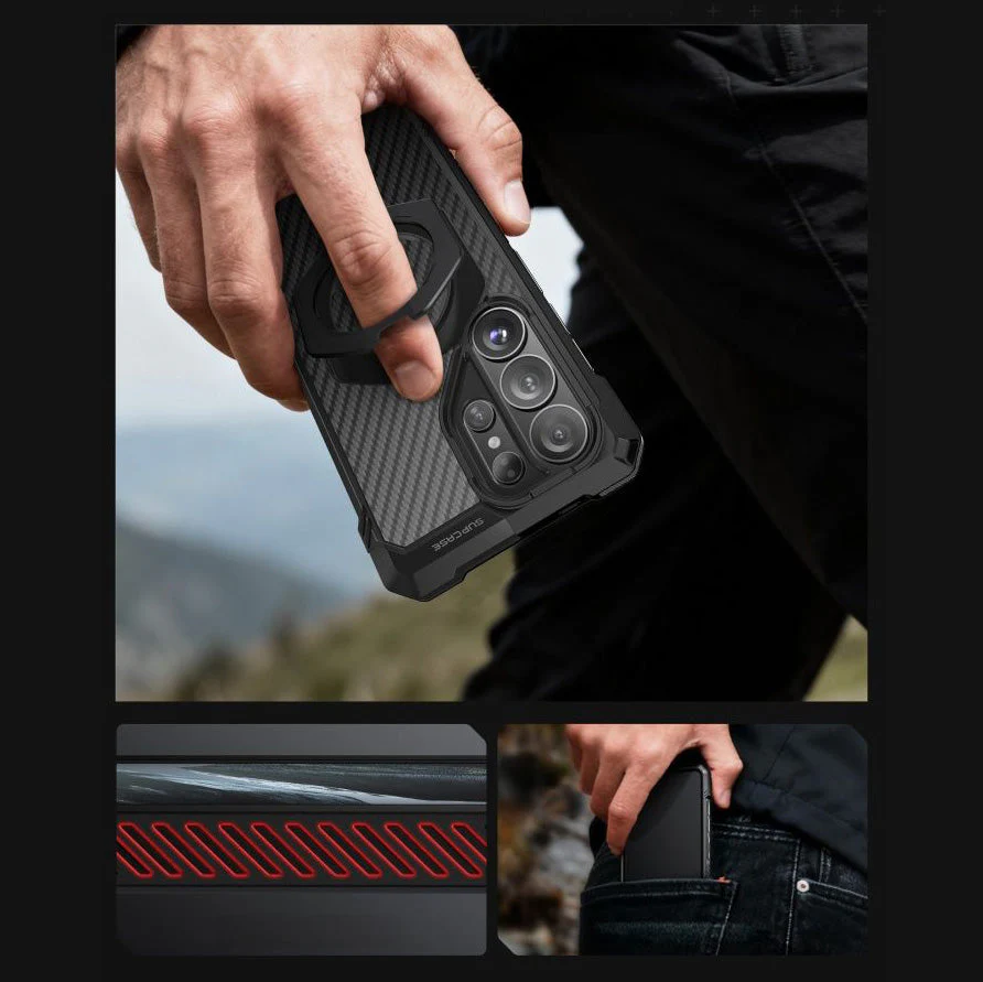 Handyhülle für Galaxy S26 Ultra, Supcase UB Grip Mag mit MagSafe, Schwarz und Transparent - Image 6