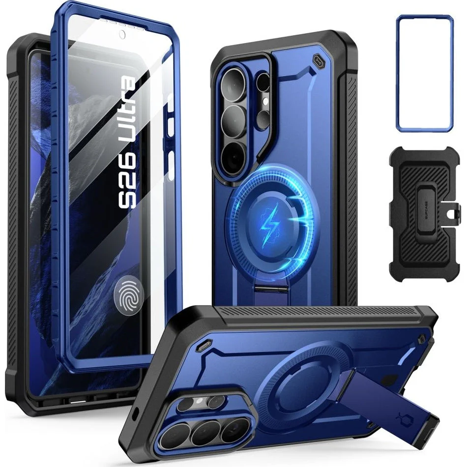 Handyhülle für Galaxy S26 Ultra, Supcase UB Pro Mag mit MagSafe SP+noSP, Blau-Schwarz