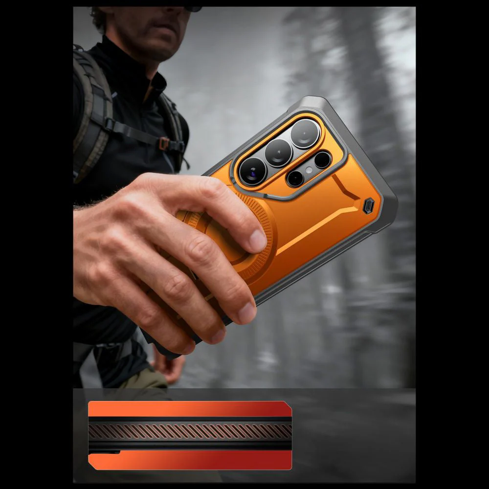 Handyhülle für Galaxy S26 Ultra, Supcase UB Pro Mag mit MagSafe SP+noSP, Orange-Grau - Image 4