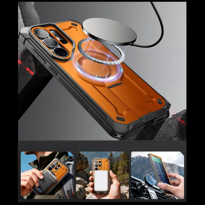 Handyhülle für Galaxy S26 Ultra, Supcase UB Pro Mag mit MagSafe SP+noSP, Orange-Grau - Image 7