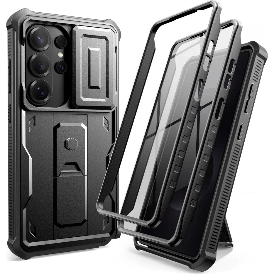 Handyhülle für Galaxy S26 Ultra, Tech-Protect Kevlar Cam Plus 2-Set, Schwarz