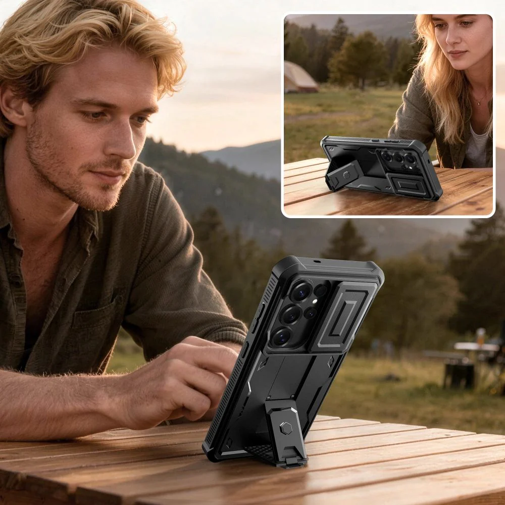 Handyhülle für Galaxy S26 Ultra, Tech-Protect Kevlar Cam Plus 2-Set, Schwarz - Image 4