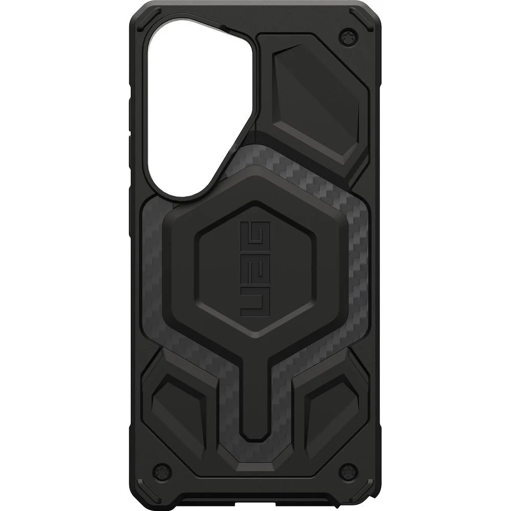 Handyhülle für Galaxy S26 Ultra, Urban Armor Gear Monarch Pro Mag mit MagSafe, Schwarz mit Kohlefaser