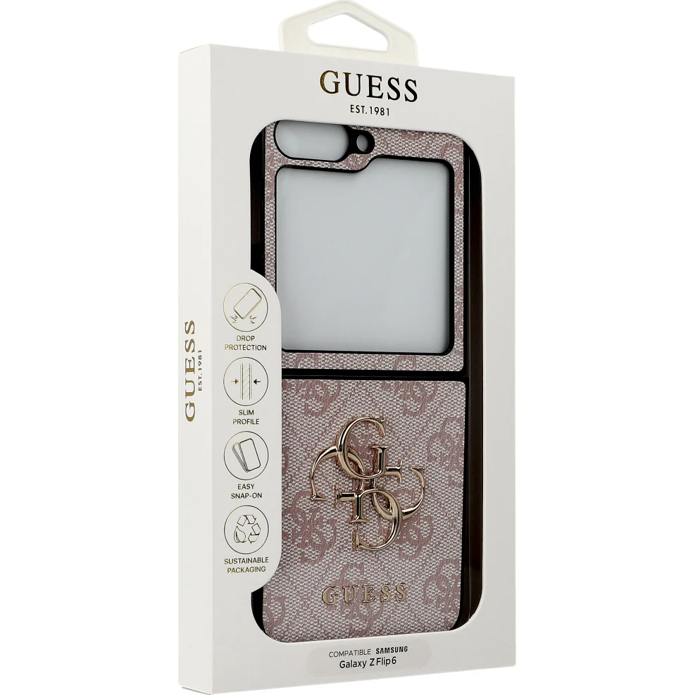 Handyhülle für Galaxy Z Flip7 FE / Z Flip6, Guess 4G Metal Gold Logo, Rosa - Image 2