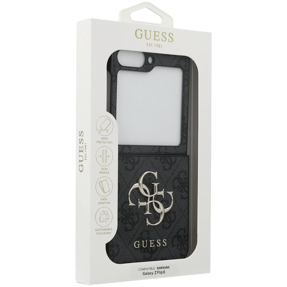 Handyhülle für Galaxy Z Flip7 FE / Z Flip6, Guess 4G Metal Gold Logo, Schwarz - Image 4
