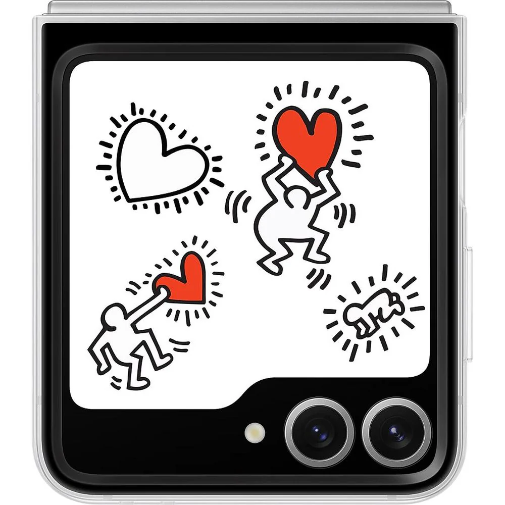 Handyhülle für Galaxy Z Flip7 FE / Z Flip6, Samsung FlipSuit, Transparent mit austauschbarem Einsatz Keith Haring - Image 5