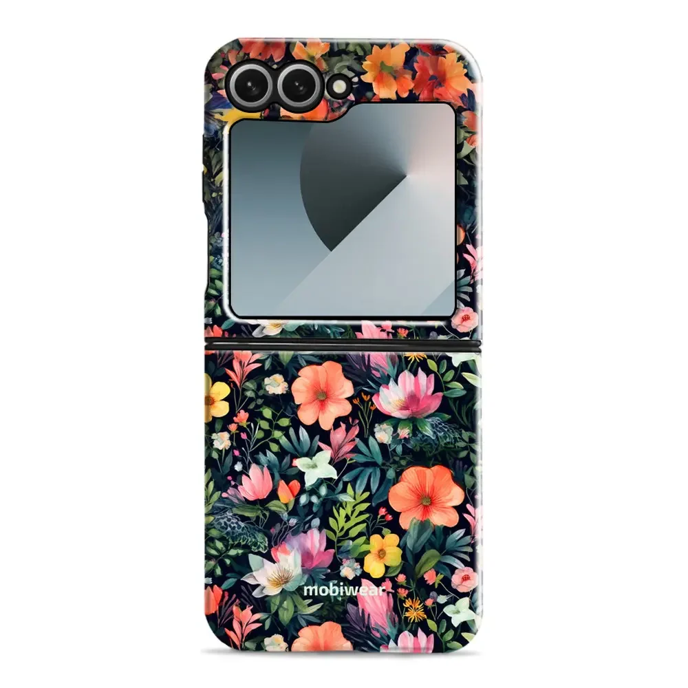 Handyhülle für Galaxy Z Flip7 FE / 6, Mobiwear Elite Pro, Bunt-Blumig