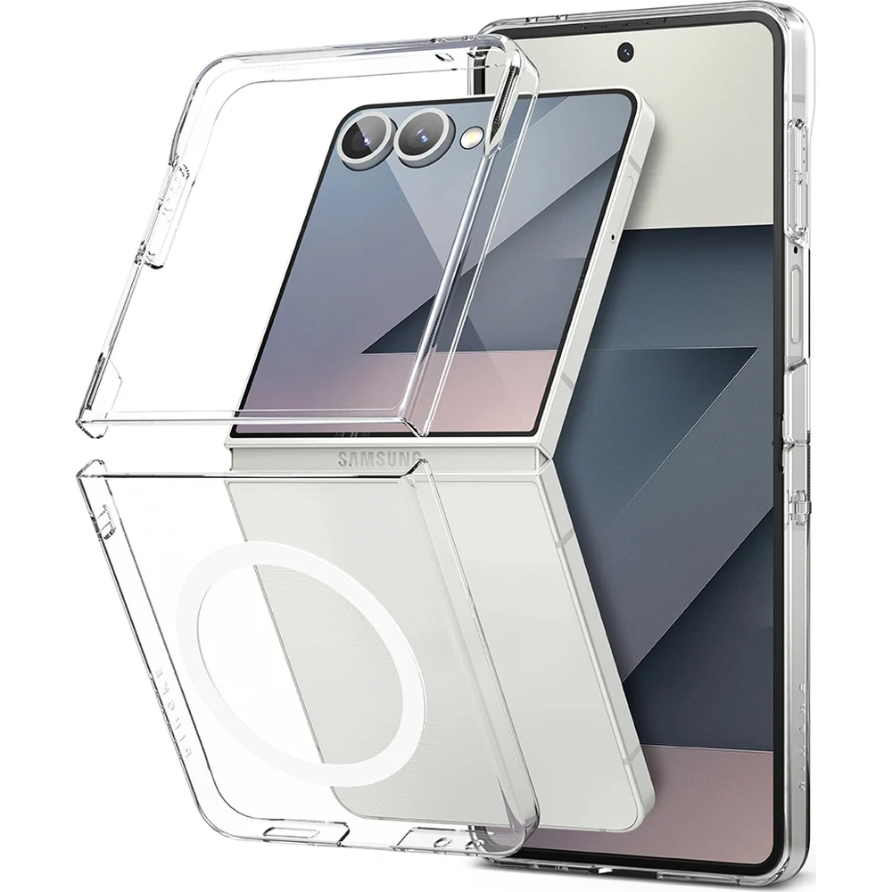 Handyhülle für Galaxy Z Flip7, Ringke Slim Hinge Magnetic mit MagSafe, Transparent und Weiß - Image 3