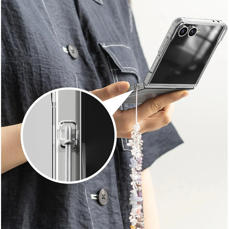 Handyhülle für Galaxy Z Flip7, Ringke Slim Hinge Magnetic mit MagSafe, Transparent und Weiß - Image 9