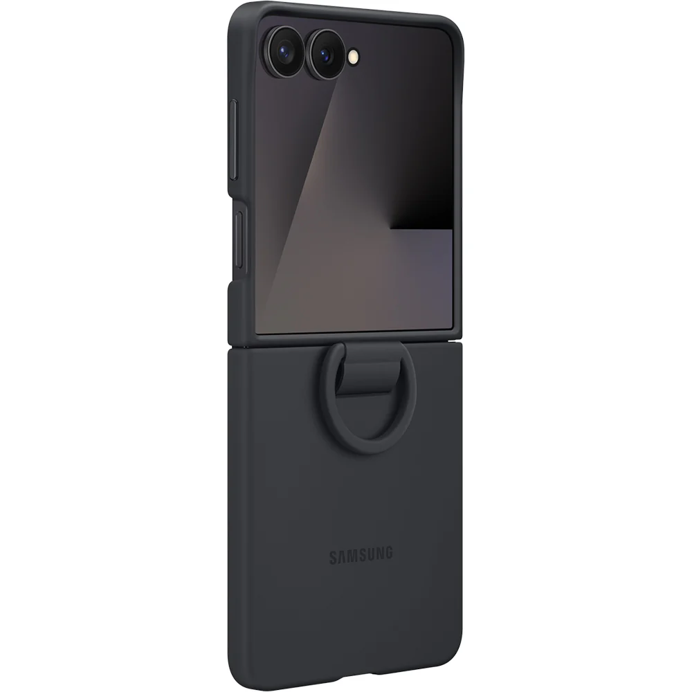 Handyhülle für Galaxy Z Flip7, Samsung Silicone Case Ring, Schwarz