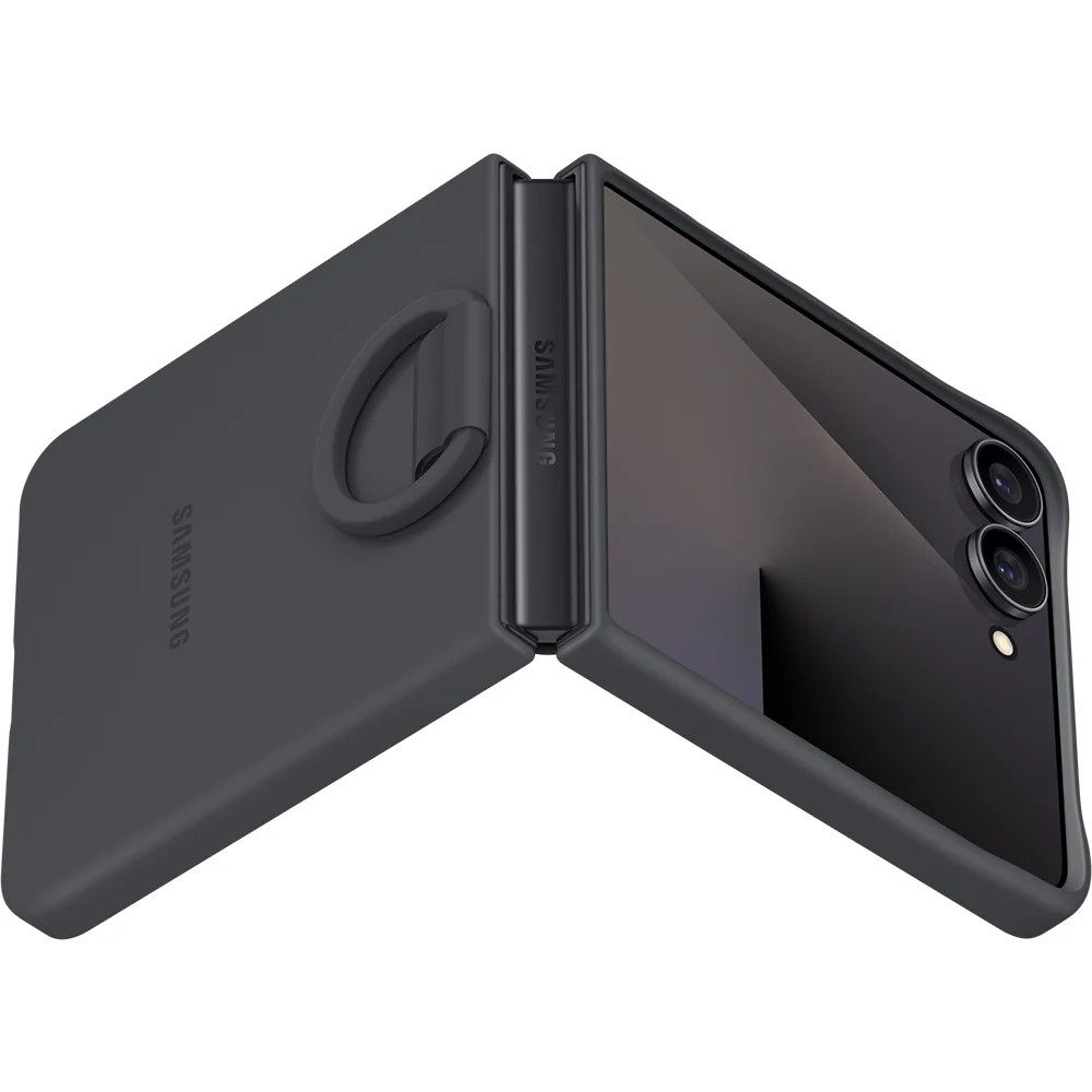 Handyhülle für Galaxy Z Flip7, Samsung Silicone Case Ring, Schwarz - Image 4