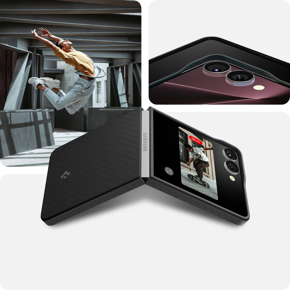 Handyhülle für Galaxy Z Flip7, Spigen Air Skin, Schwarz - Image 4