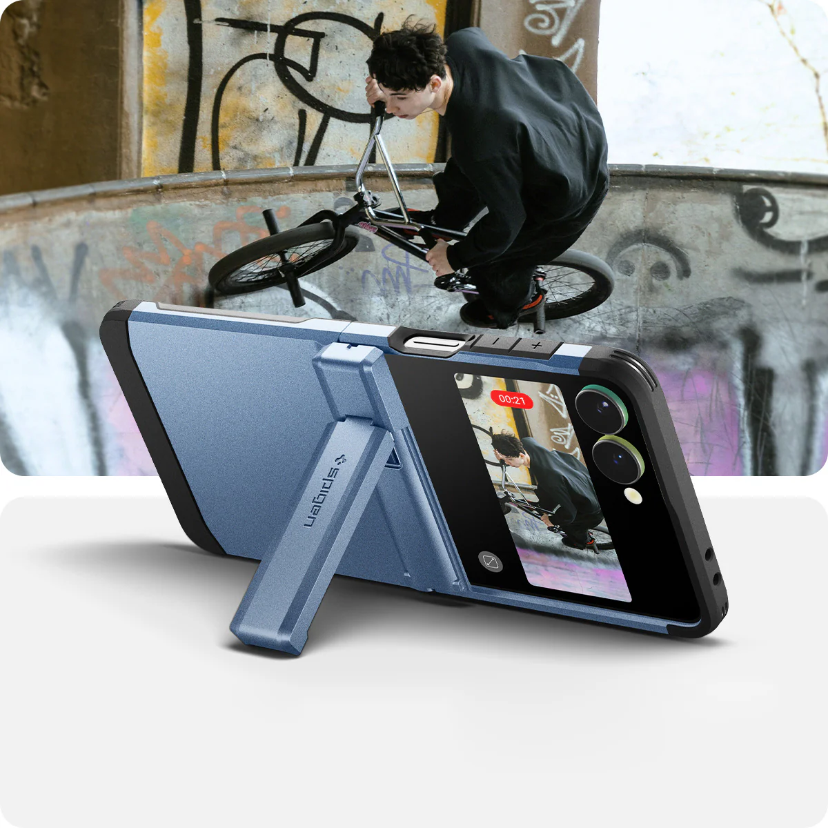 Handyhülle für Galaxy Z Flip7, Spigen Tough Armor Pro Mag mit MagSafe, Blau - Image 23