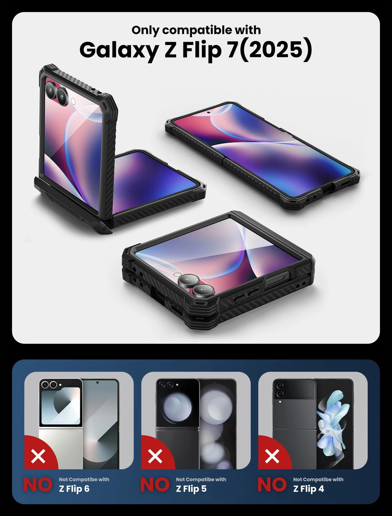 Handyhülle für Galaxy Z Flip7, Supcase i-Blason Armorbox BackSP, Schwarz - Image 14