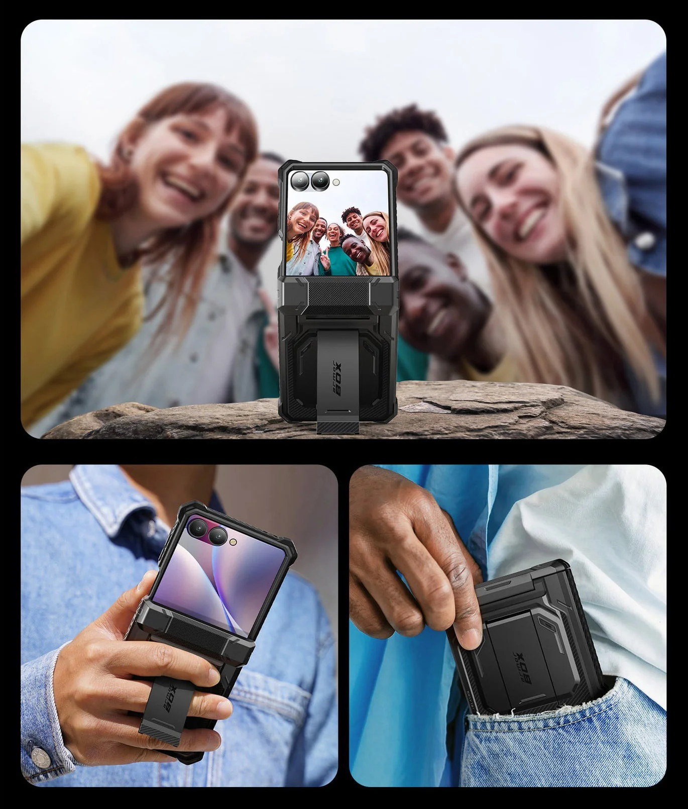 Handyhülle für Galaxy Z Flip7, Supcase i-Blason Armorbox BackSP, Schwarz - Image 6