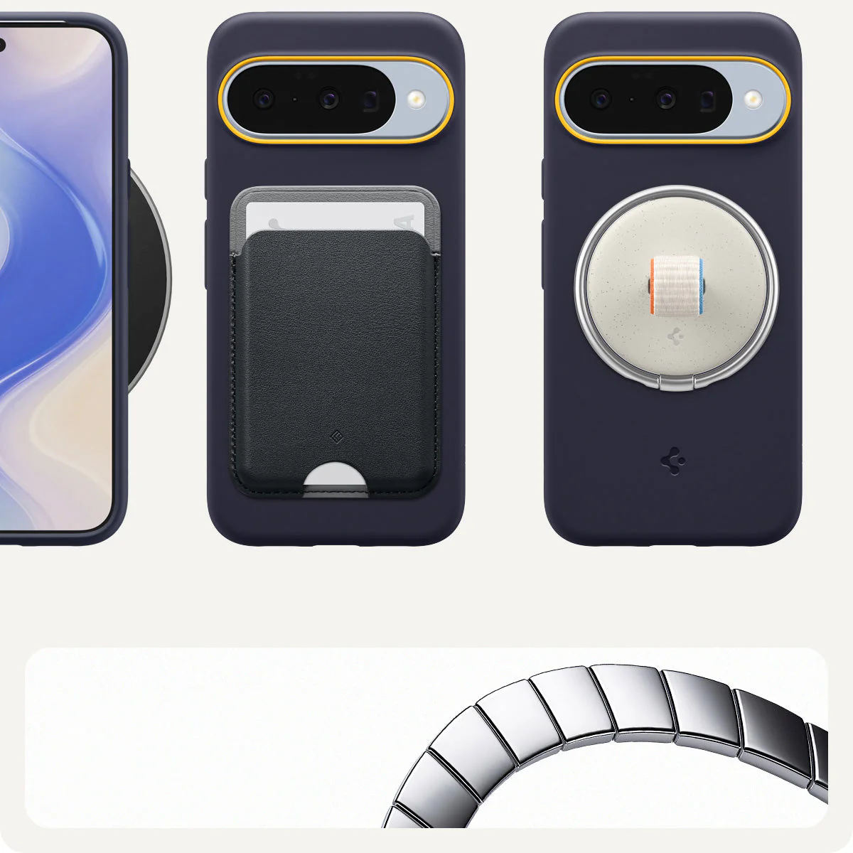 Handyhülle für Google Pixel 10 Pro / Pixel 10, Spigen Nano Pop Mag mit MagSafe, Dunkelblau und Gelb - Image 6