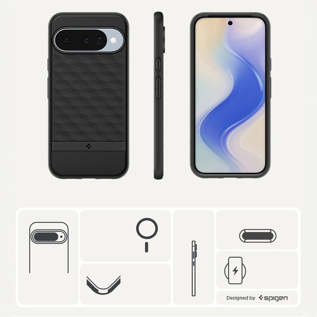 Handyhülle für Google Pixel 10 Pro / Pixel 10, Spigen Parallax Mag mit MagSafe, Schwarz - Image 16