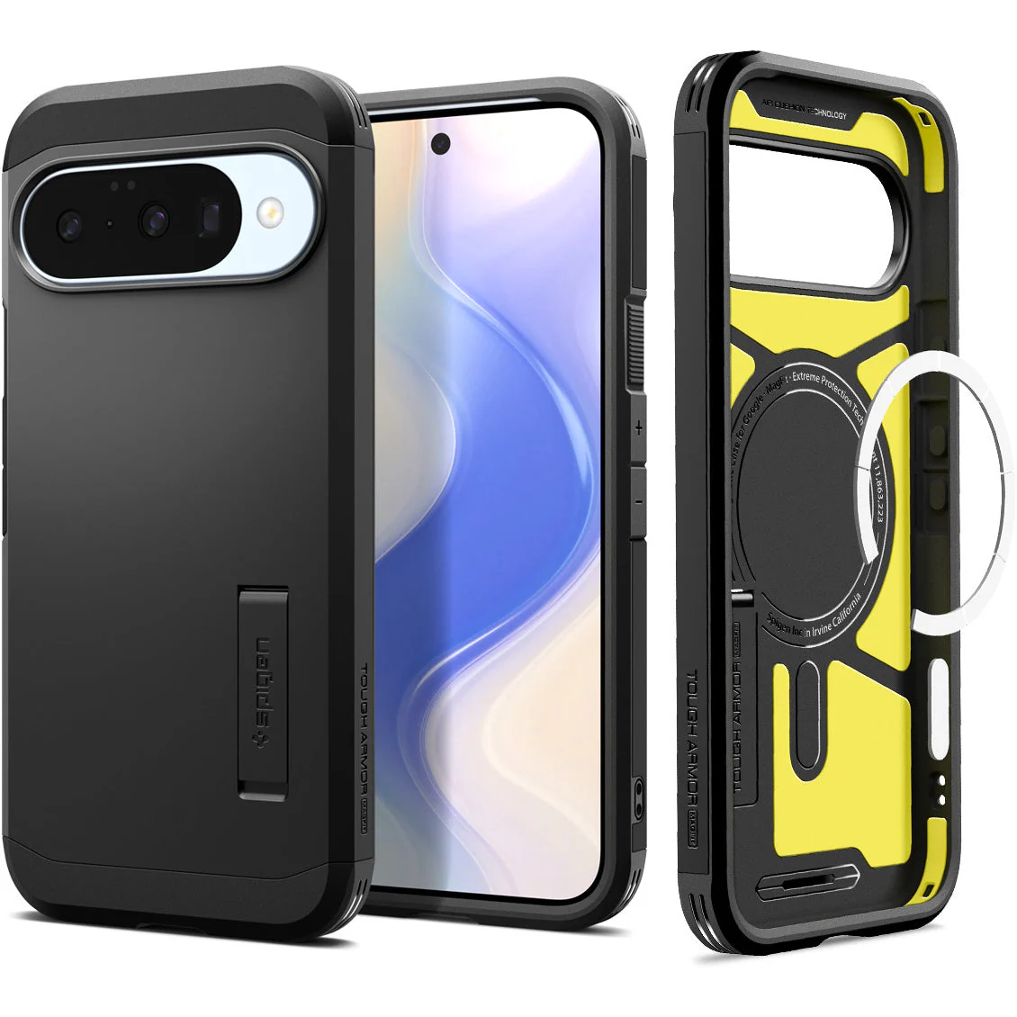Handyhülle für Google Pixel 10 Pro / Pixel 10, Spigen Tough Armor Mag mit MagSafe, Schwarz