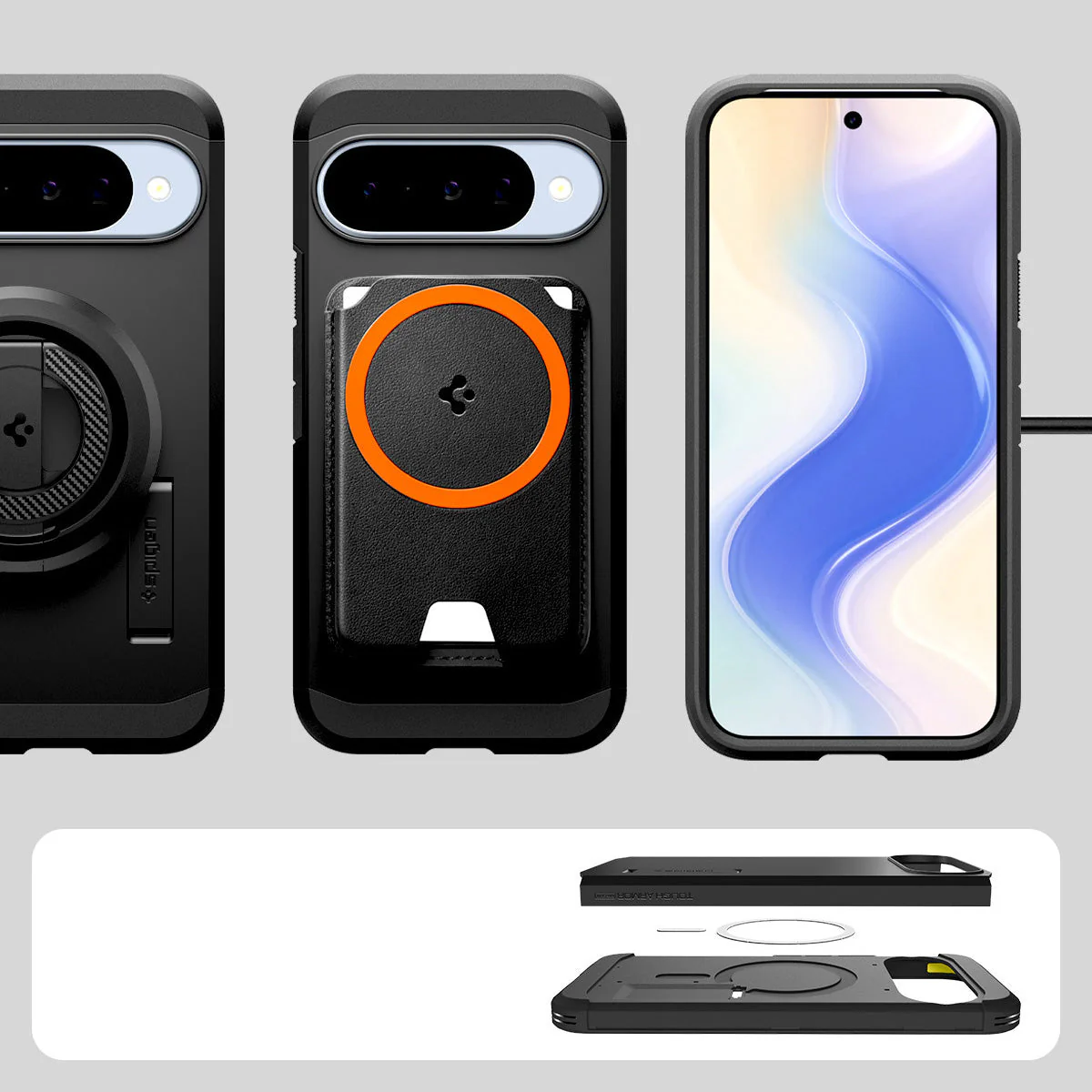Handyhülle für Google Pixel 10 Pro / Pixel 10, Spigen Tough Armor Mag mit MagSafe, Schwarz - Image 3