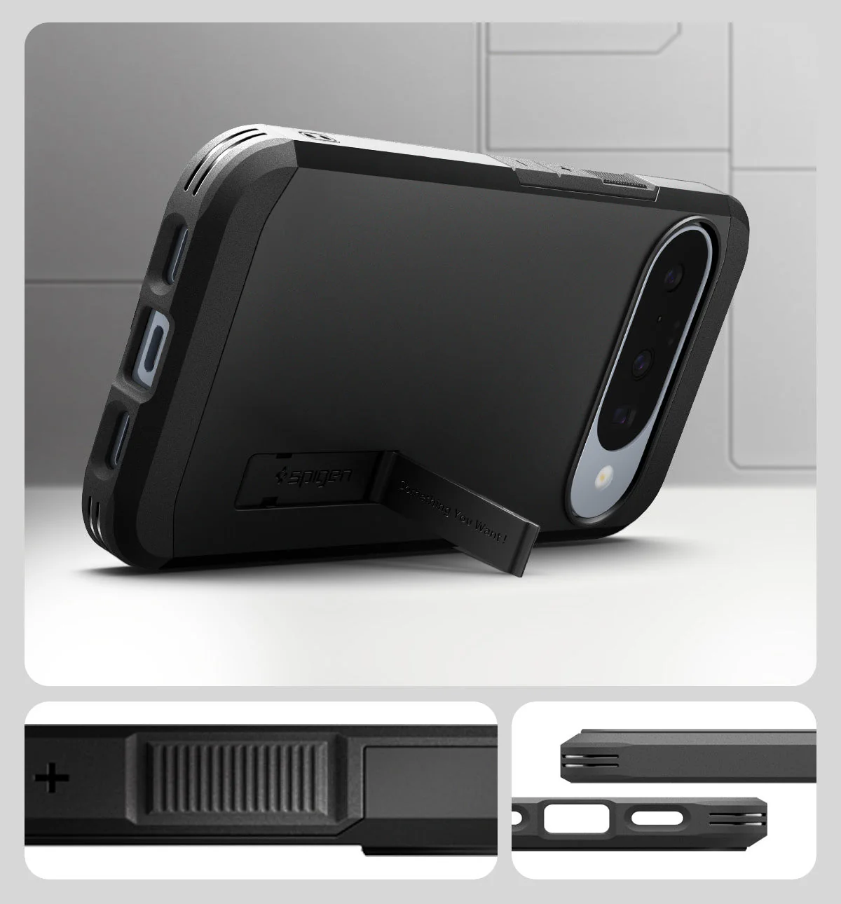 Handyhülle für Google Pixel 10 Pro / Pixel 10, Spigen Tough Armor Mag mit MagSafe, Schwarz - Image 4