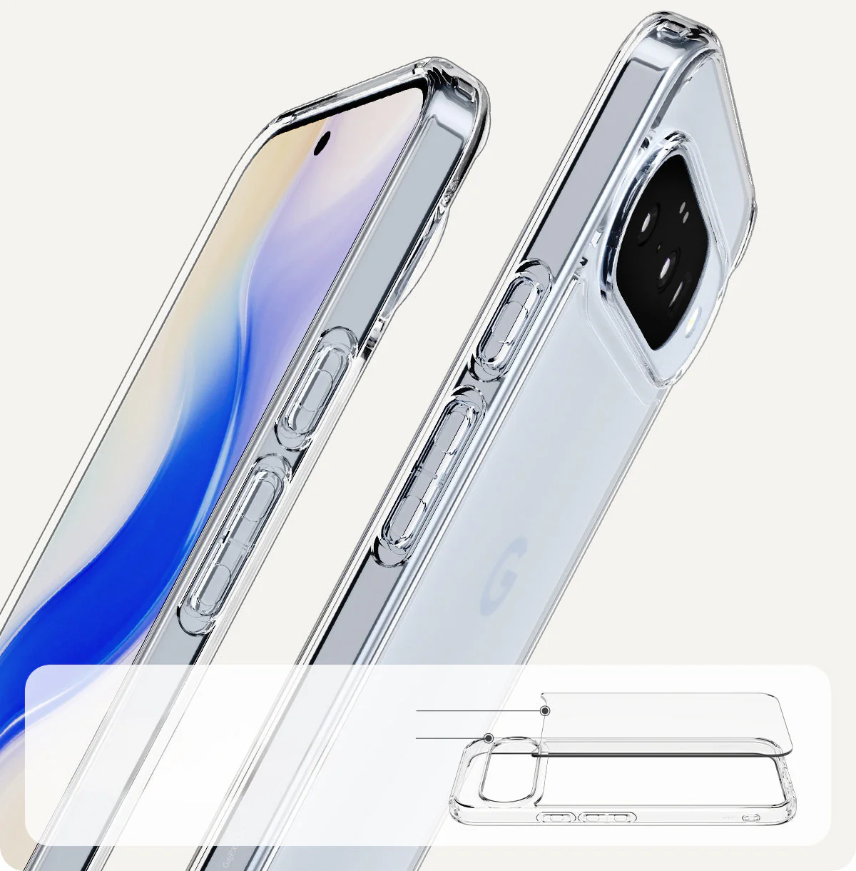 Handyhülle für Google Pixel 10 Pro / Pixel 10, Spigen Ultra Hybrid, Transparent - Image 4