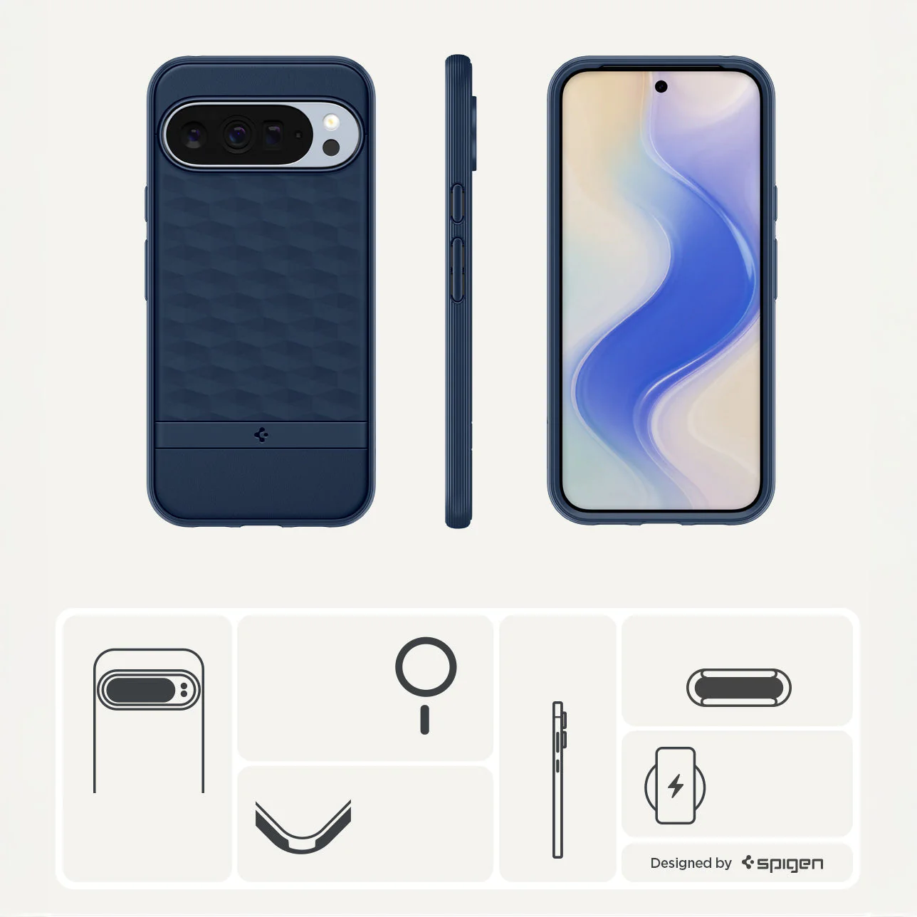Handyhülle für Google Pixel 10 Pro XL, Spigen Parallax Mag mit MagSafe, Dunkelblau - Image 16