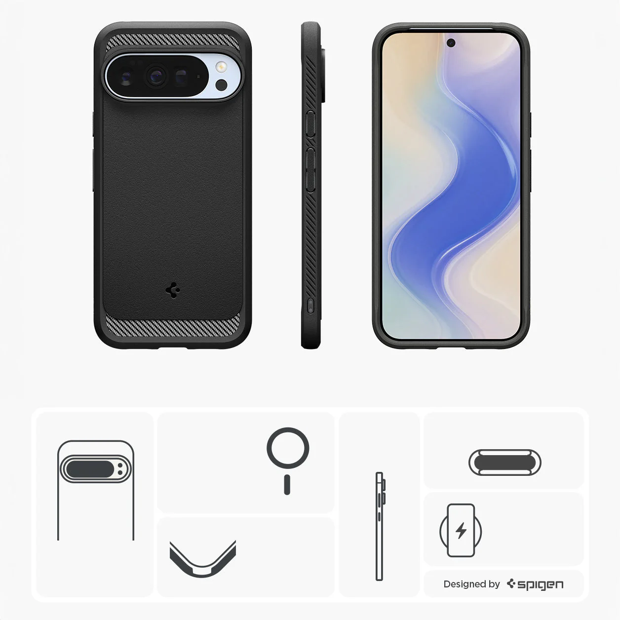 Handyhülle für Google Pixel 10 Pro XL, Spigen Rugged Armor Mag mit MagSafe, Schwarz - Image 16