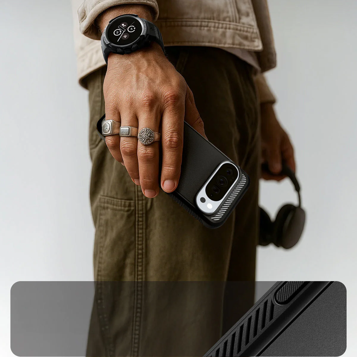 Handyhülle für Google Pixel 10 Pro XL, Spigen Rugged Armor Mag mit MagSafe, Schwarz - Image 7