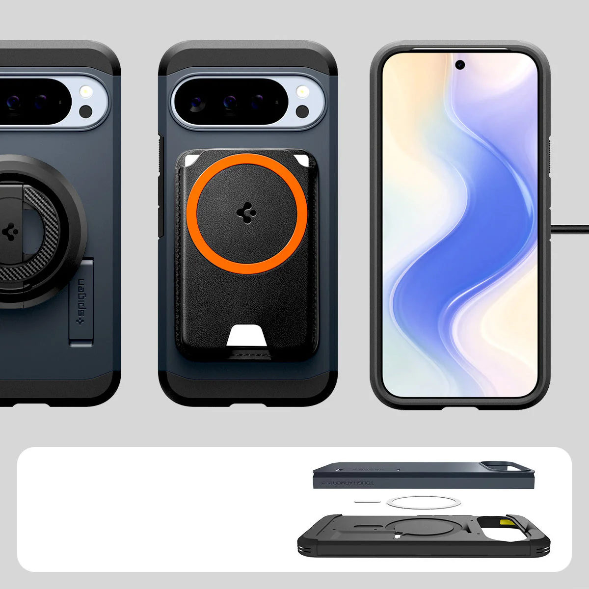Handyhülle für Google Pixel 10 Pro XL, Spigen Tough Armor Mag mit MagSafe, Dunkelblau - Image 3