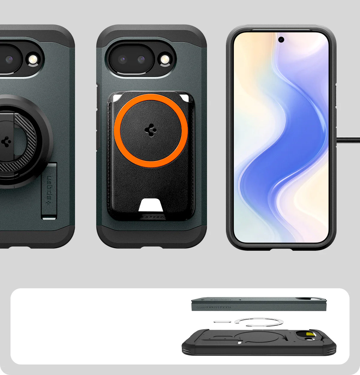 Handyhülle für Google Pixel 10a, Spigen Tough Armor Mag mit MagSafe, Grün - Image 3