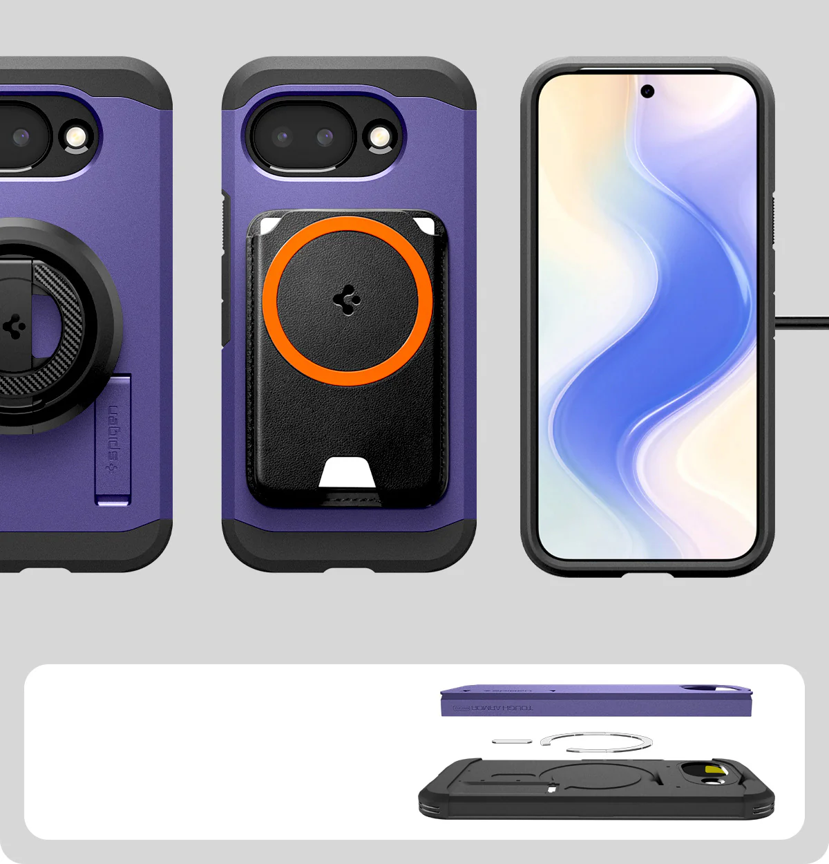 Handyhülle für Google Pixel 10a, Spigen Tough Armor Mag mit MagSafe, Violett - Image 3