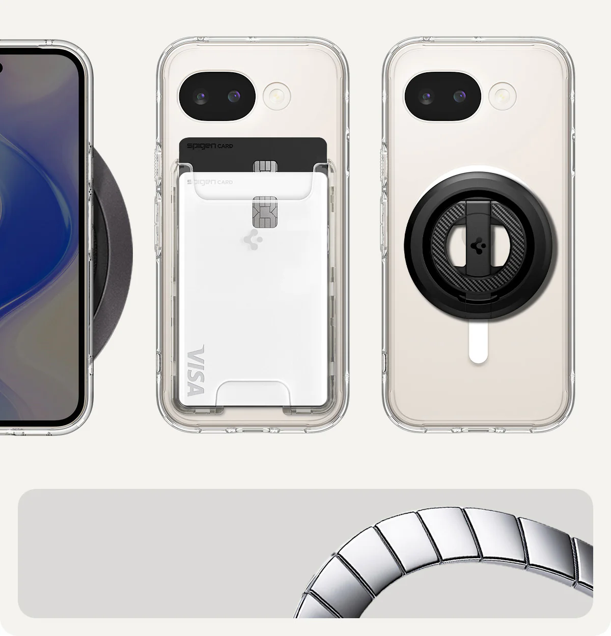 Handyhülle für Google Pixel 10a, Spigen Ultra Hybrid Mag mit MagSafe, Transparent-Weiß - Image 4