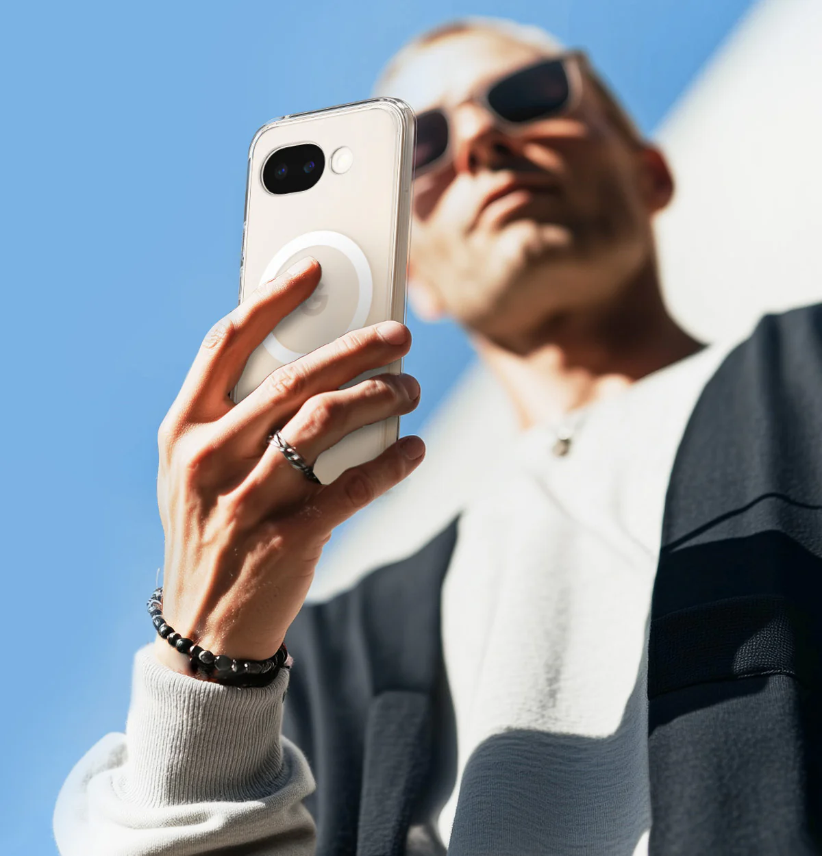 Handyhülle für Google Pixel 10a, Spigen Ultra Hybrid Mag mit MagSafe, Transparent-Weiß - Image 7