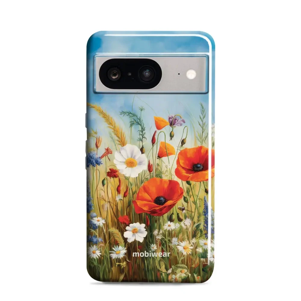 Handyhülle für Google Pixel 8, Mobiwear Elite Pro, Wiesenblumen